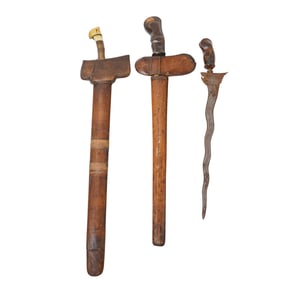 (3 pc) Indonesian Kris Daggers & Sword