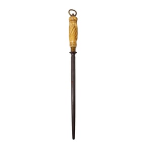 19th C. Carved Bone Handle Knife Sharpener Rod