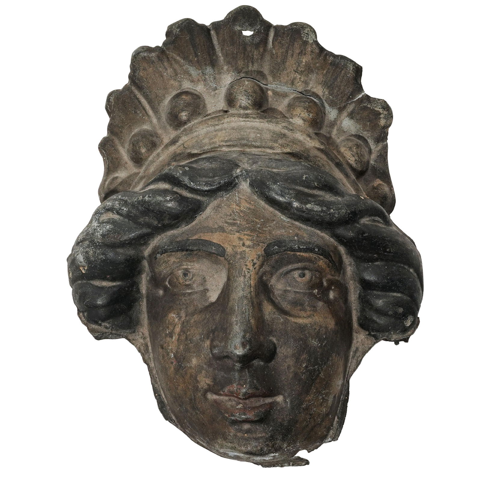 Antique Bronze Sculpted Face (1 of 5)