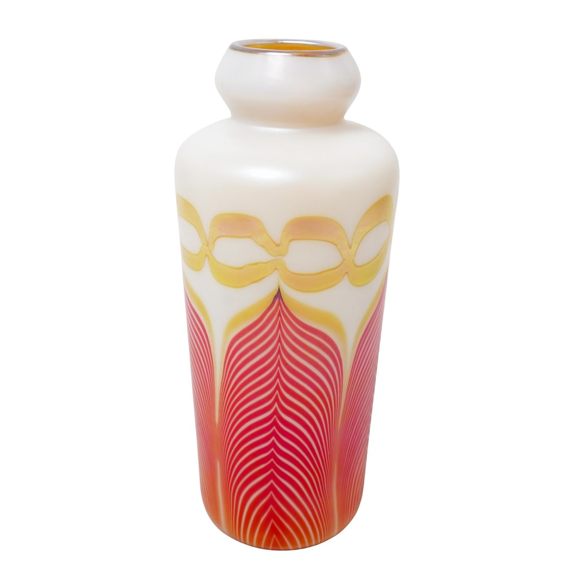 Lundberg Studio Pulled Feather Art Glass Vase (1 of 5)