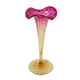 Antique Amberina Lily Glass Vase