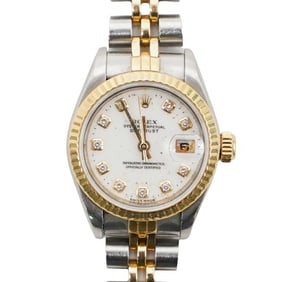 Ladies Rolex Datejust Two-Tone 18K Gold, Stainless & Diamond Watch