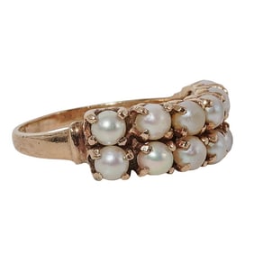 Antique 14k Gold & Seed Pearl Ring
