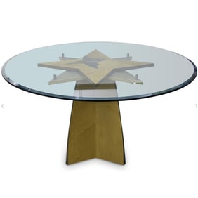 Mid Century Modern Designer Star Table, Signed