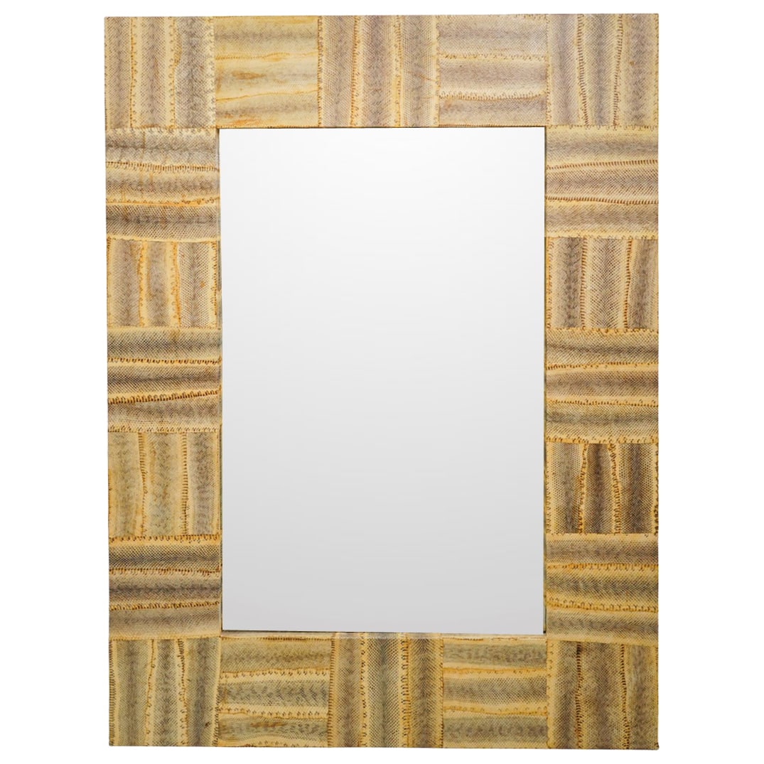 Karl Springer Style Rattlesnake Skin Mirror (1 of 7)