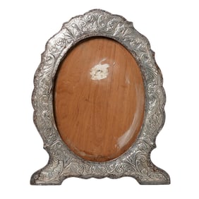 South American 'Plata Fina' 900 Silver Overlay Desk Photo Frame