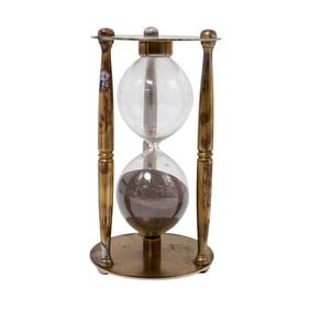 Fine Silvered Brass Hour Glass