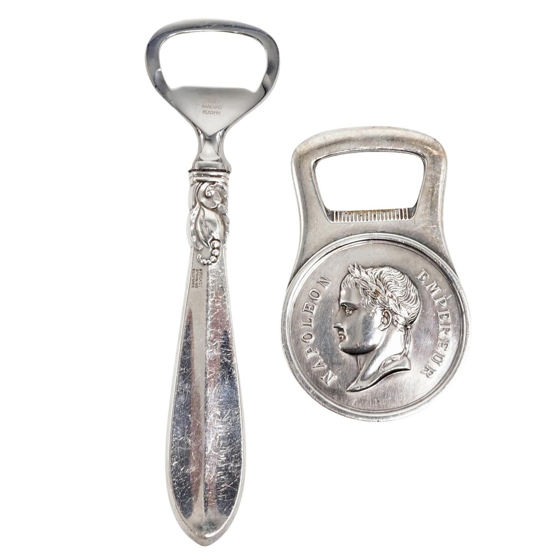 (2 Pc) Frigast & Christofle Silver Bottle Openers (1 of 7)