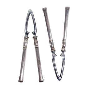 (2 Pc) W&S Sorensen Denmark Sterling Silver Handled Nut Crackers