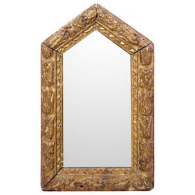 Antique Arched Gilt Wood Mirror