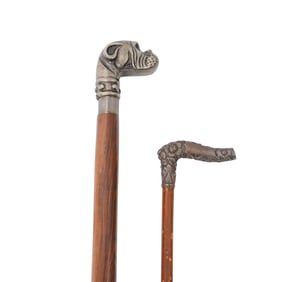 (2 pcs) Sterling and Silver-plated Canes