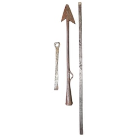 (3 Pc) Antique Whaling Harpoon & Metal Tools