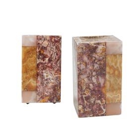 Pair of Small Mixed Stone Pedestals
