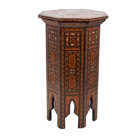 Antique Syrian Marquetry and Mother of Pearl Nightstand