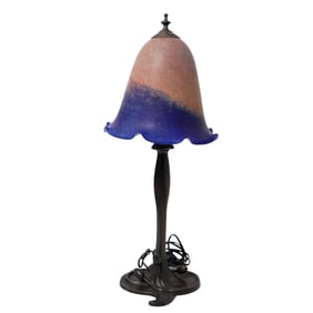 Art Nouveau Floral Petal Rim Table Lamp