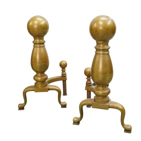 Pair of Bronze Aesthetic Movement Andirons