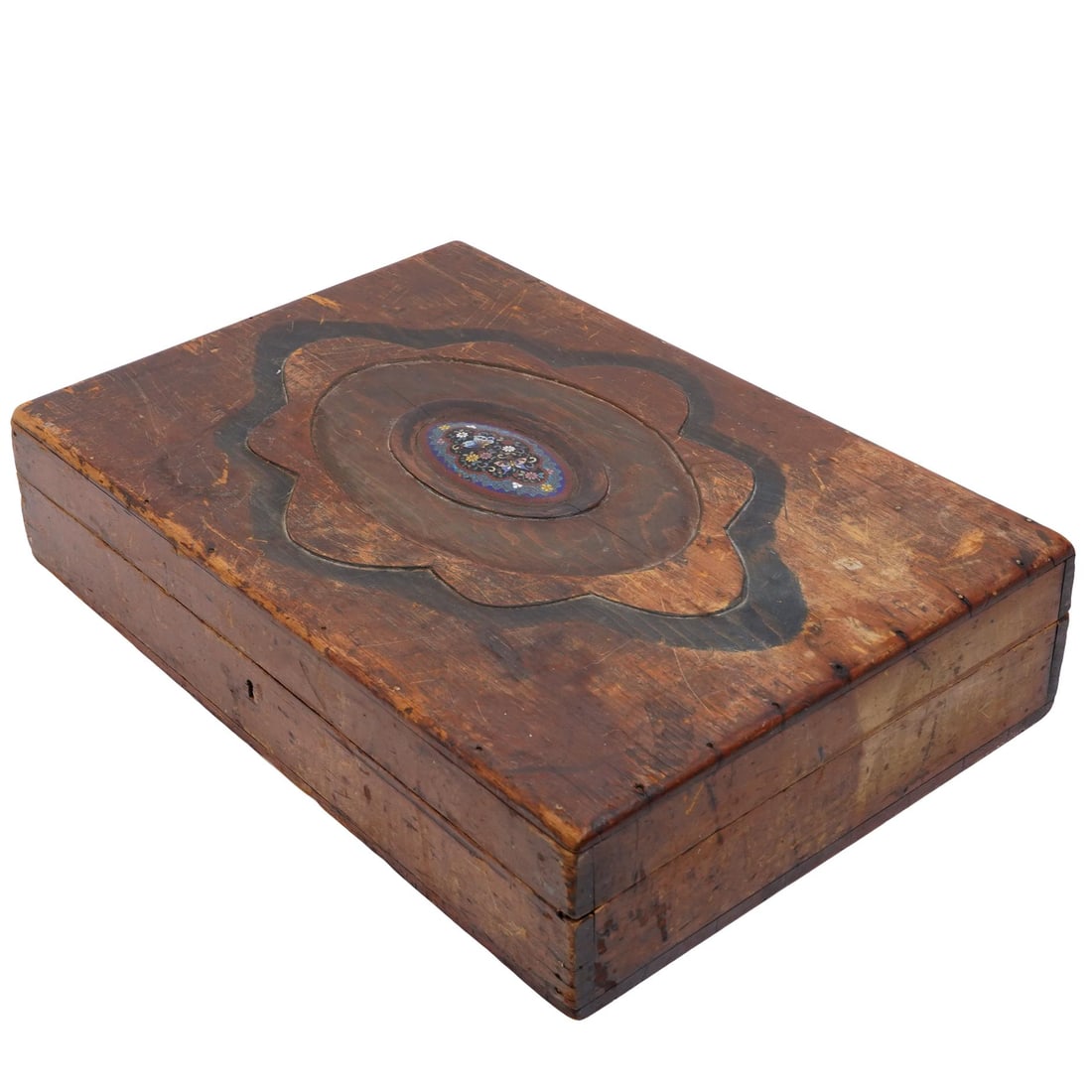 Large Antique Cloisonne Inlay Wooden Box (1 of 9)
