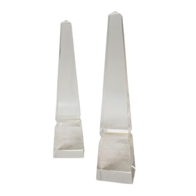 Pair of Vintage Glass Obelisks