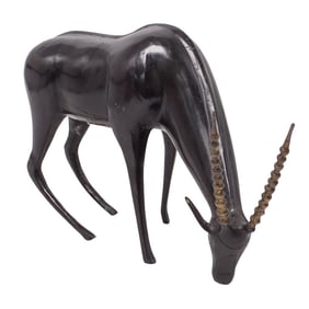 After Loet Vanderveen (Dutch, 1921) Bronze "Antelope" Sculpture