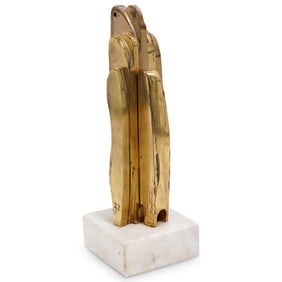 Signed "ZZ" Gilt Metal Sculpture