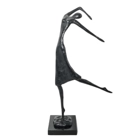 Modernist Dancing Woman Bronze Sculpture