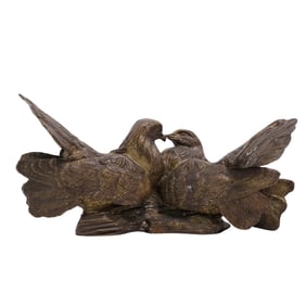 Bronze Lovebirds Sculpture
