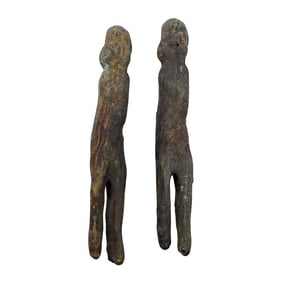 Pair of Ancient Bronze Fertility Statues