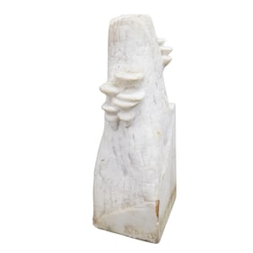 Signed "BJD" Carved Marble Stump Sculpture