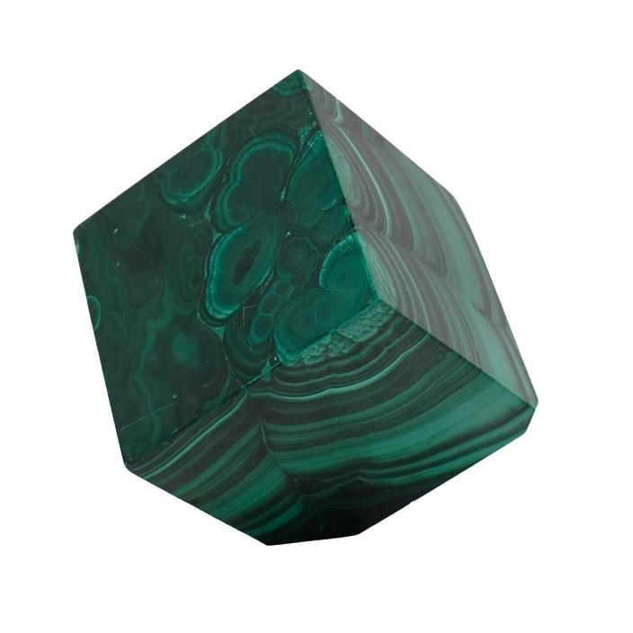Malachite Stone Cubed Paperweight (1 of 3)