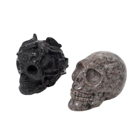 Pair of Carved Crystal Skulls