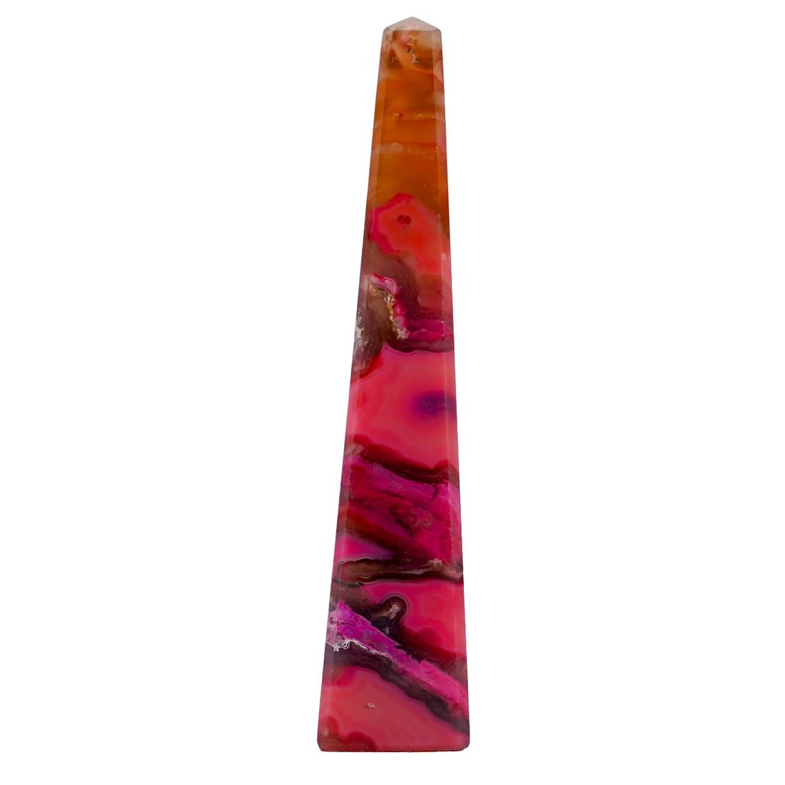 Carved Gemstone Pink Agate Four Sided Tower Obelisk (1 of 5)