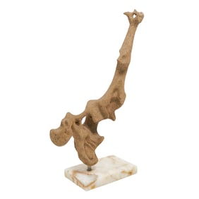 Abstract Sandstone Sculpture on Marble Base