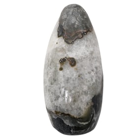 Large Natural Banded Quartz Crystal Egg