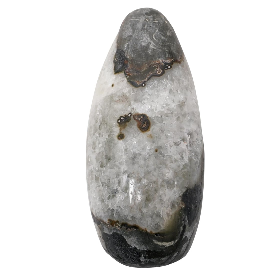 Large Natural Banded Quartz Crystal Egg (1 of 6)