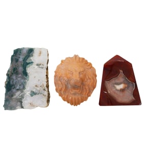 (3 pcs) Assorted Crystal Geode Slab Pieces