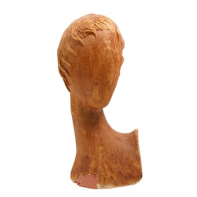 Mixed Media Wooden Bust Sculpture