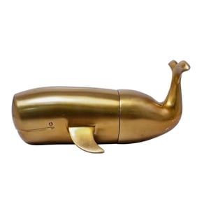 Vintage Gilt Metal Whale Cocktail Shaker