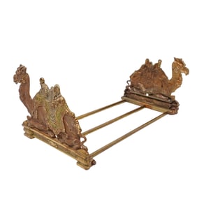 Egyptian Revival Camel Expanding Brass Bookends