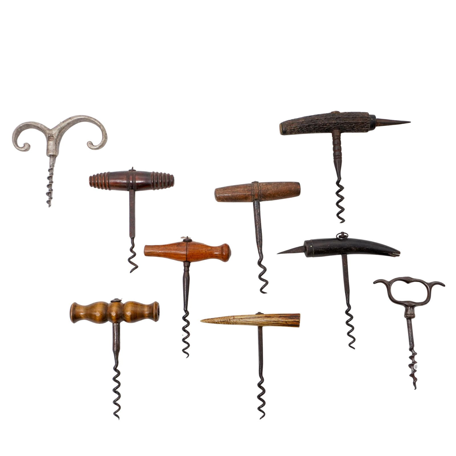 (9 Pc) Antique Corkscrew Grouping Collection (1 of 4)
