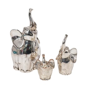 Hazorfim Silver Plated Elephant Trio