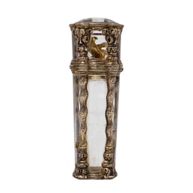 Antique Silver And Rock Crystal Perfume Bottle