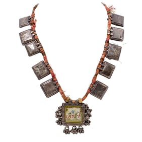 Antique Hindu Pilgrim's Krishna Bhakti Necklace