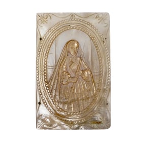 Religious Mother of Pearl Carved Panel