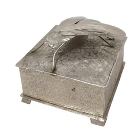 Vintage Silver Metal Insect Box