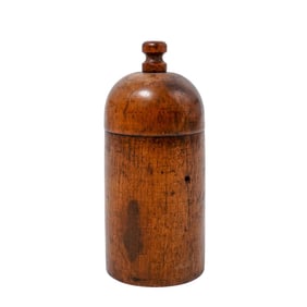 Antique Treenware Turned Wood Canister