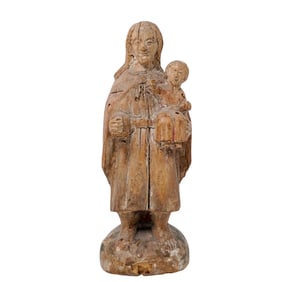 Antique Religious Wooden Statue