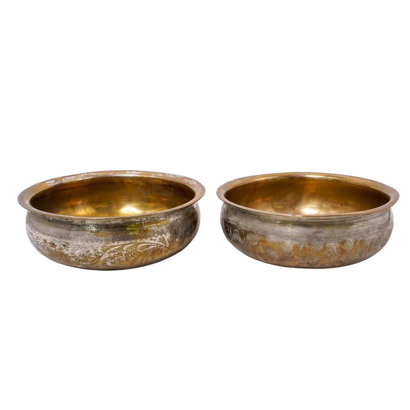 Pair of Engraved Indian Metal Singing Bowls (1 of 5)