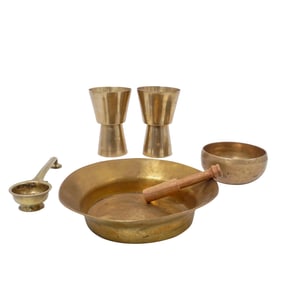 (6 pcs) Assorted Brass Wares