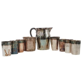 (9 pcs) Assorted Silverplate Drinkware