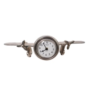 Chrome Airplane Desk Clock